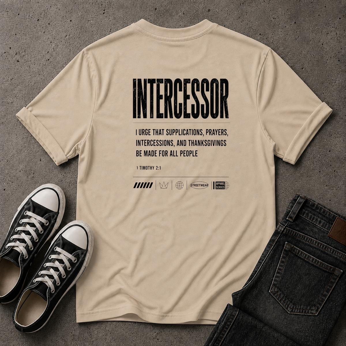 Intercessor Christian T-Shirt – 1 Timothy 2:1 Prayer Tee (BACK DESIGN)
