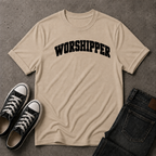 Worshipper Christian T-Shirt – Bold Christian Worship Tee (FRONT DESIGN)