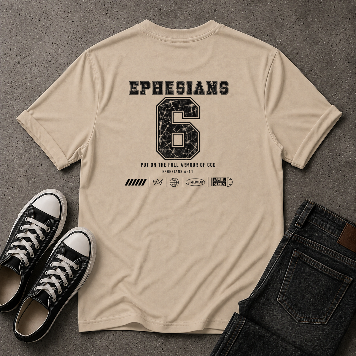 Ephesians 6 Christian T-Shirt – Armour of God – (BACK DESIGN)