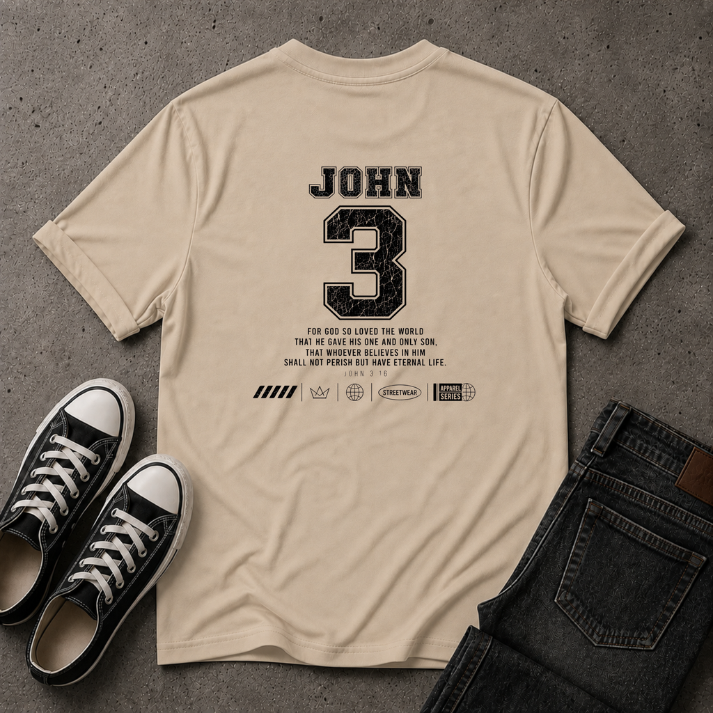 John 3:16 Christian T-Shirt – For God So Loved the World (BACK DESIGN)