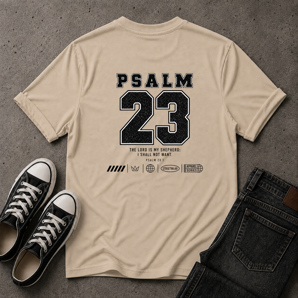 Psalm 23 Christian T-Shirt – The Lord Is My Shepherd – (BACK DESIGN)
