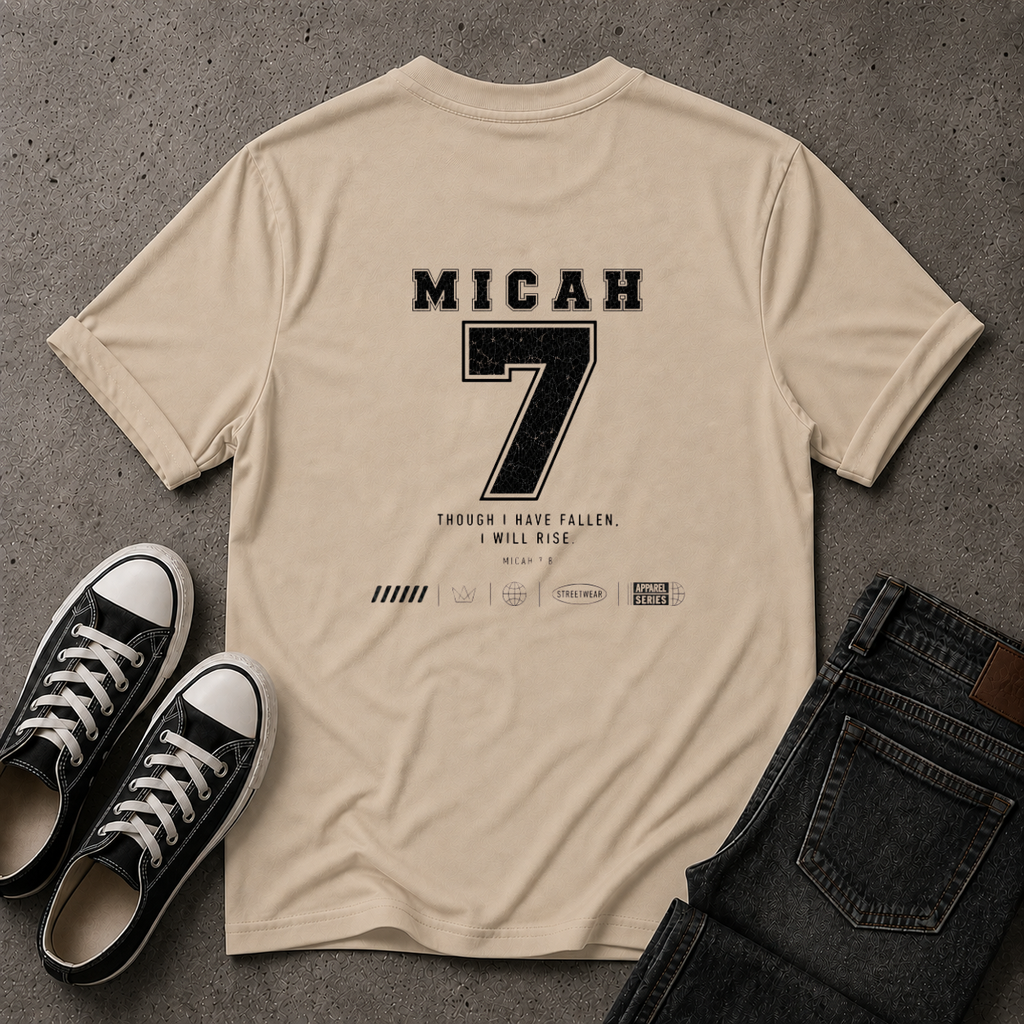 Micah 7 Christian T-Shirt – I Will Rise – (BACK DESIGN)