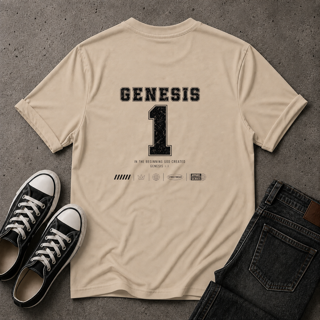 Genesis 1:1 T-Shirt | In The Beginning Christian Tee (BACK DESIGN)