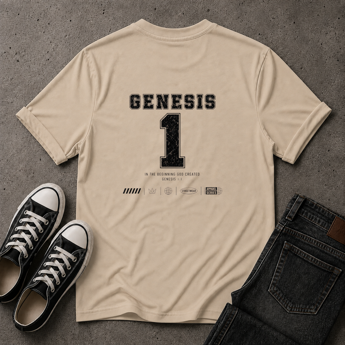 Genesis 1:1 T-Shirt | In The Beginning Christian Tee (BACK DESIGN)