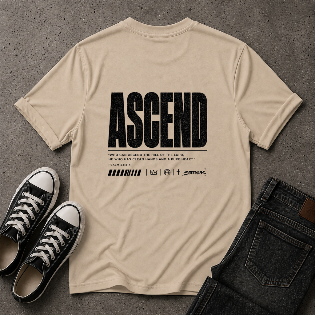 Ascend Christian T-Shirt – Psalm 24:3-4 – (BACK DESIGN)