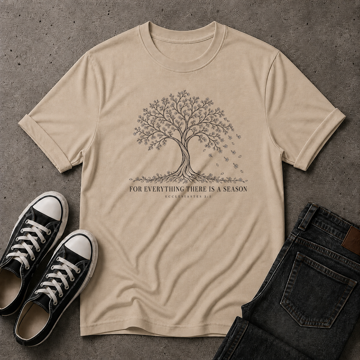 Ecclesiastes 3:1 T-Shirt – For Everything There Is a Season Christian Tee (FRONT DESIGN)