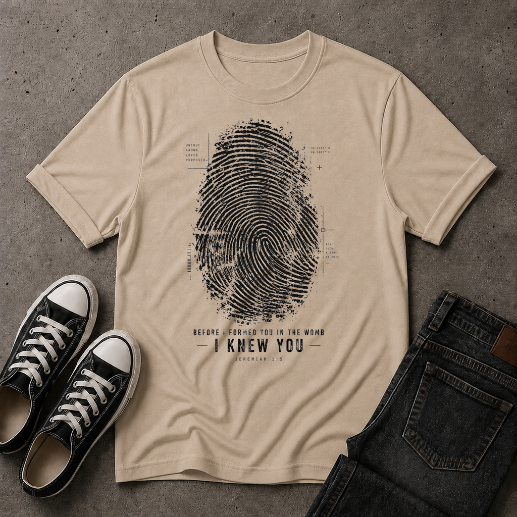 Before I Formed You Christian T-Shirt – Jeremiah 1:5 (FRONT DESIGN)