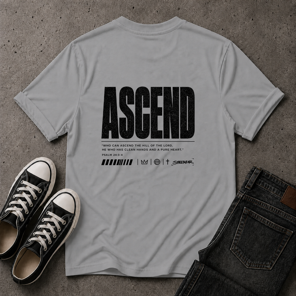 Ascend Christian T-Shirt – Psalm 24:3-4 – (BACK DESIGN)