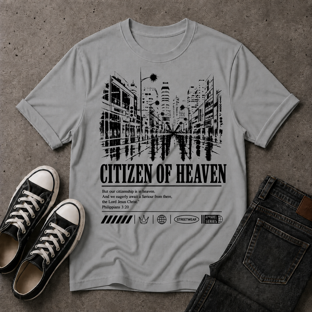 Citizen of Heaven Christian T-Shirt – Philippians 3:20 (BIG FRONT DESIGN)