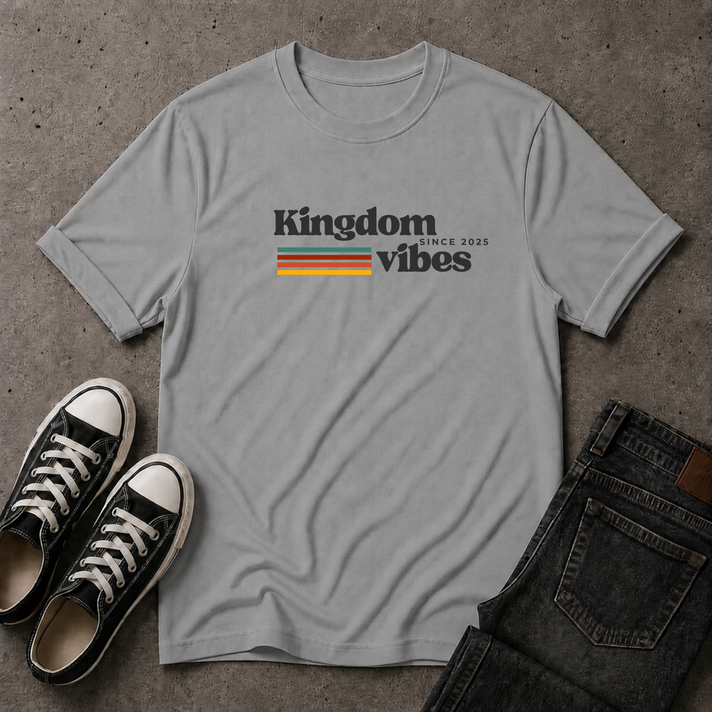 Kingdom Vibes Retro T-Shirt – Christian Streetwear Tee (FRONT DESIGN)
