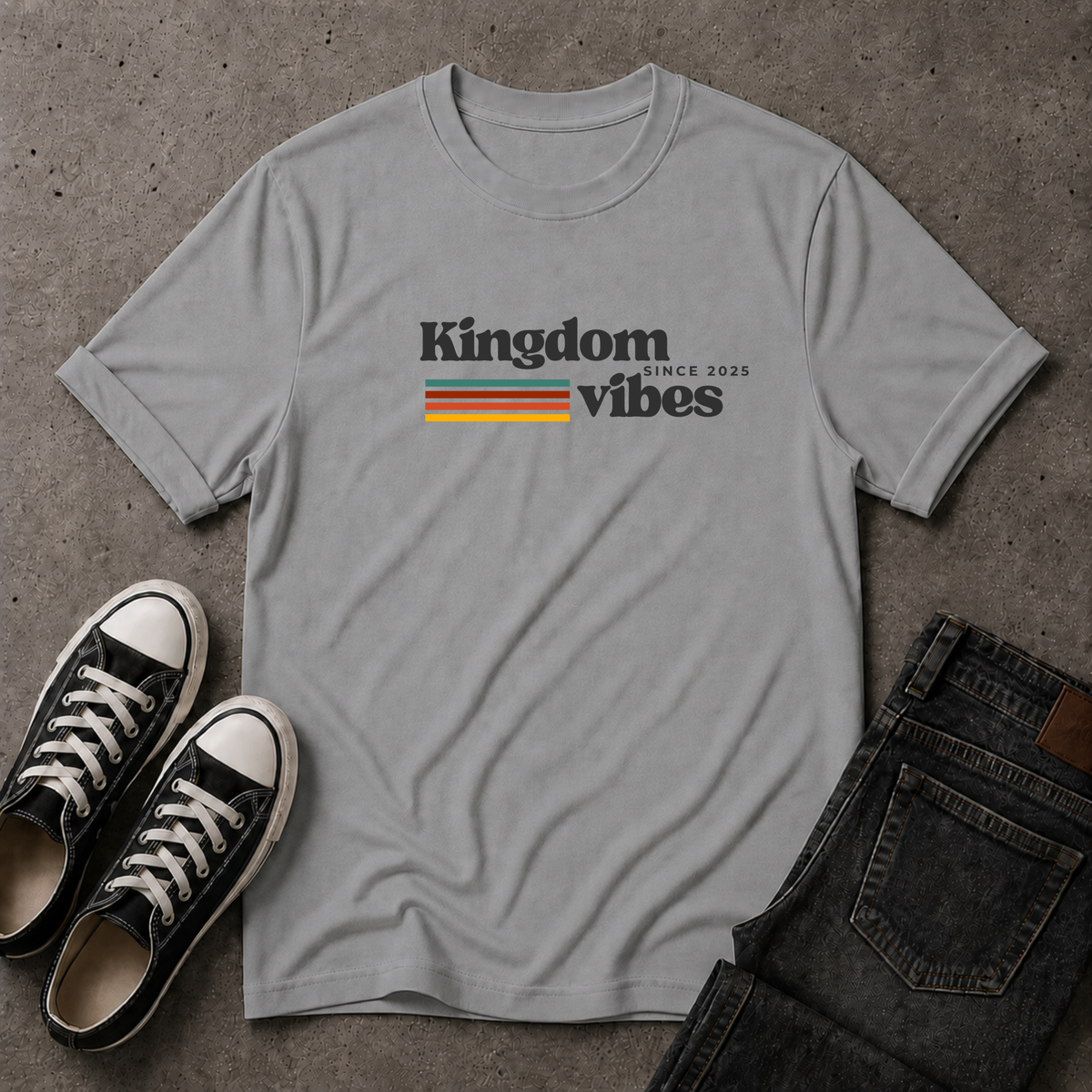 Kingdom Vibes Retro T-Shirt – Christian Streetwear Tee (FRONT DESIGN)