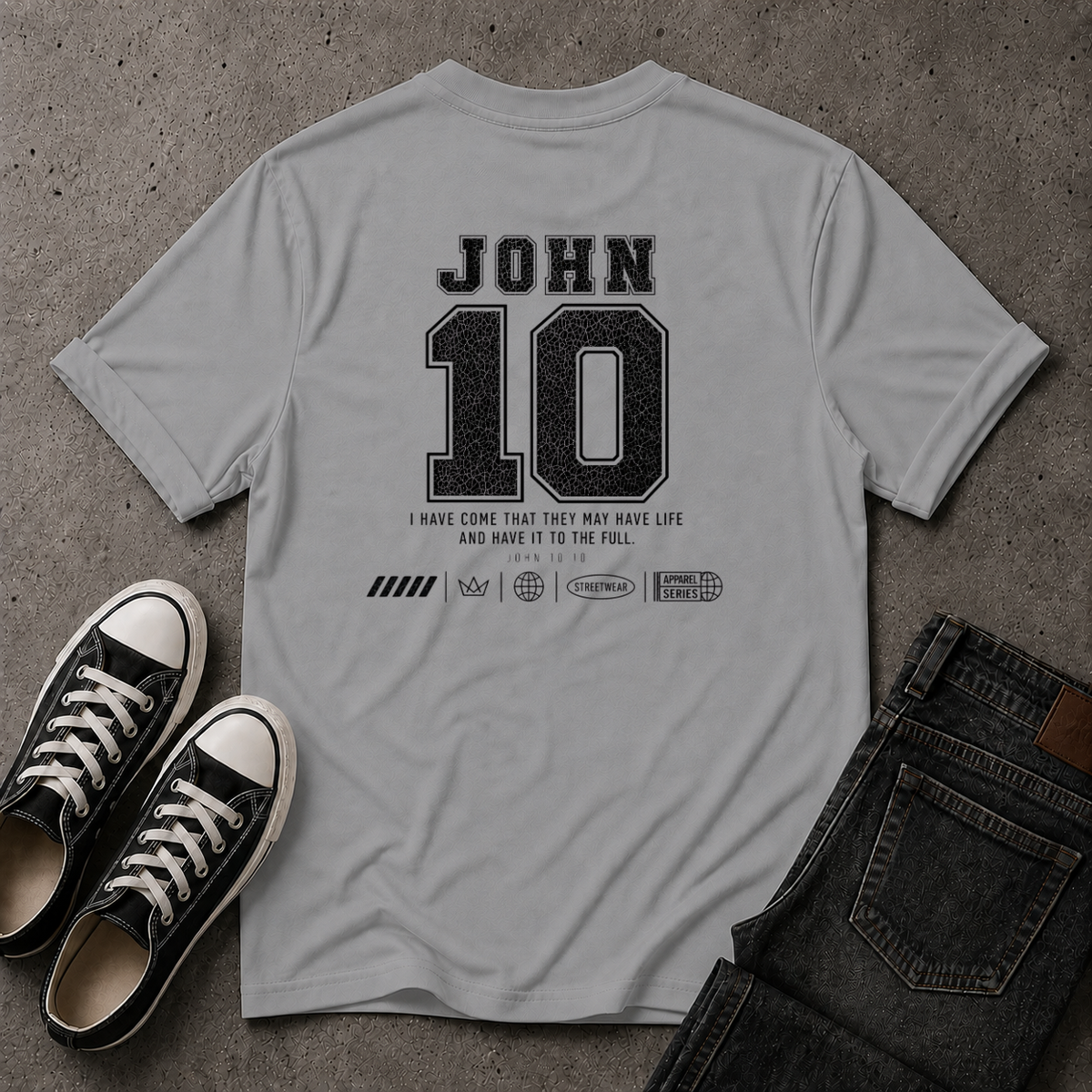 John 10:10 Christian T-Shirt – Life to the Full – (BACK DESIGN)