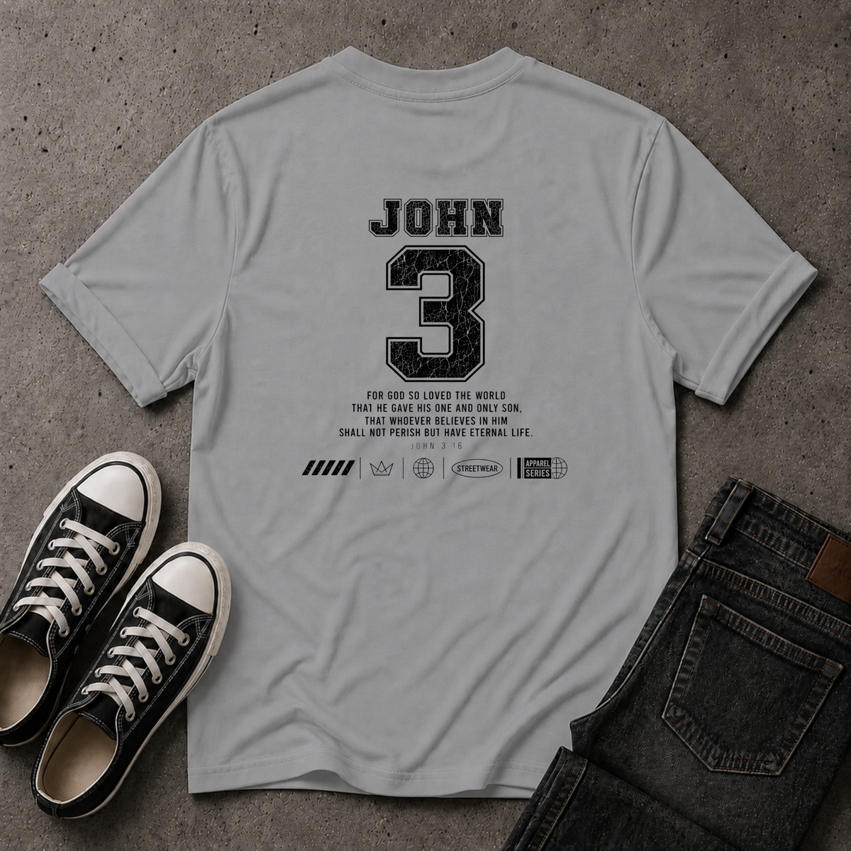 John 3:16 Christian T-Shirt – For God So Loved the World (BACK DESIGN)