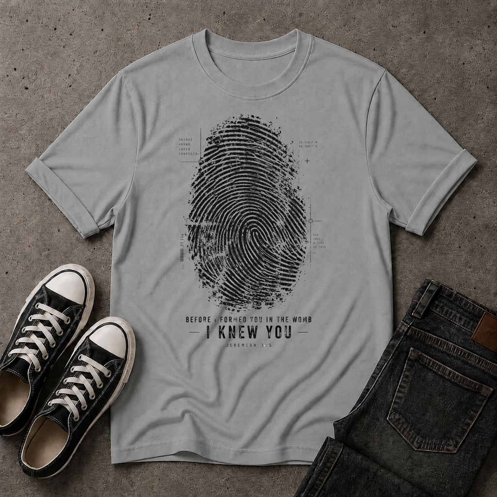 Before I Formed You Christian T-Shirt – Jeremiah 1:5 (FRONT DESIGN)