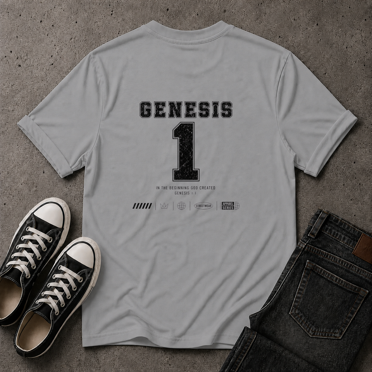 Genesis 1:1 T-Shirt | In The Beginning Christian Tee (BACK DESIGN)