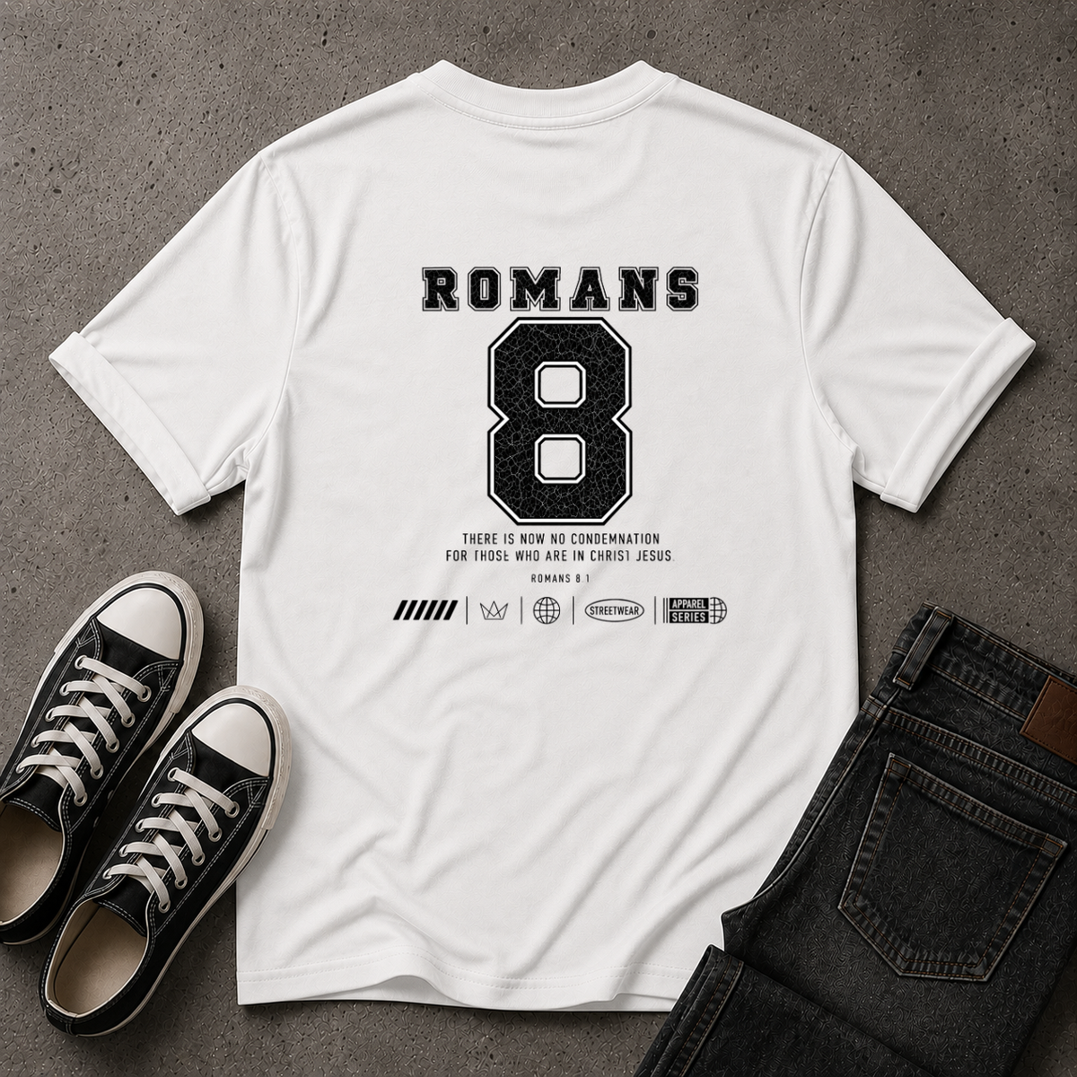 Romans 8:1 Christian T-Shirt
