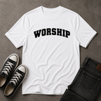 Worship Christian T-Shirt – Christian Streetwear Tee (FRONT DESIGN)