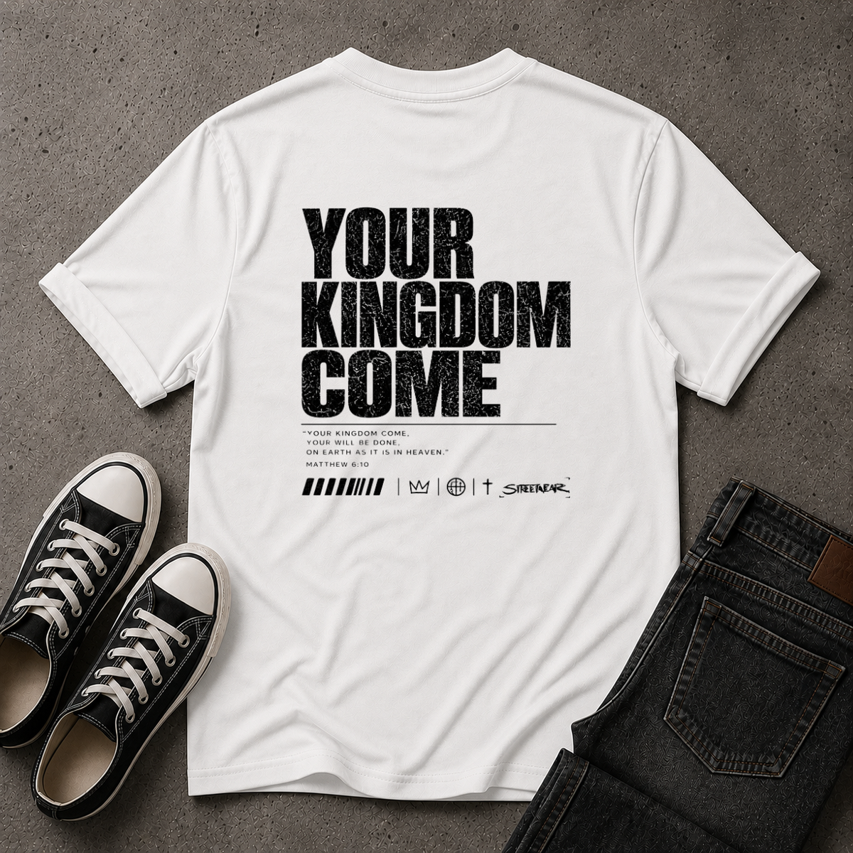 Your Kingdom Come Christian T-Shirt – Matthew 6:10 – (BACK DESIGN)