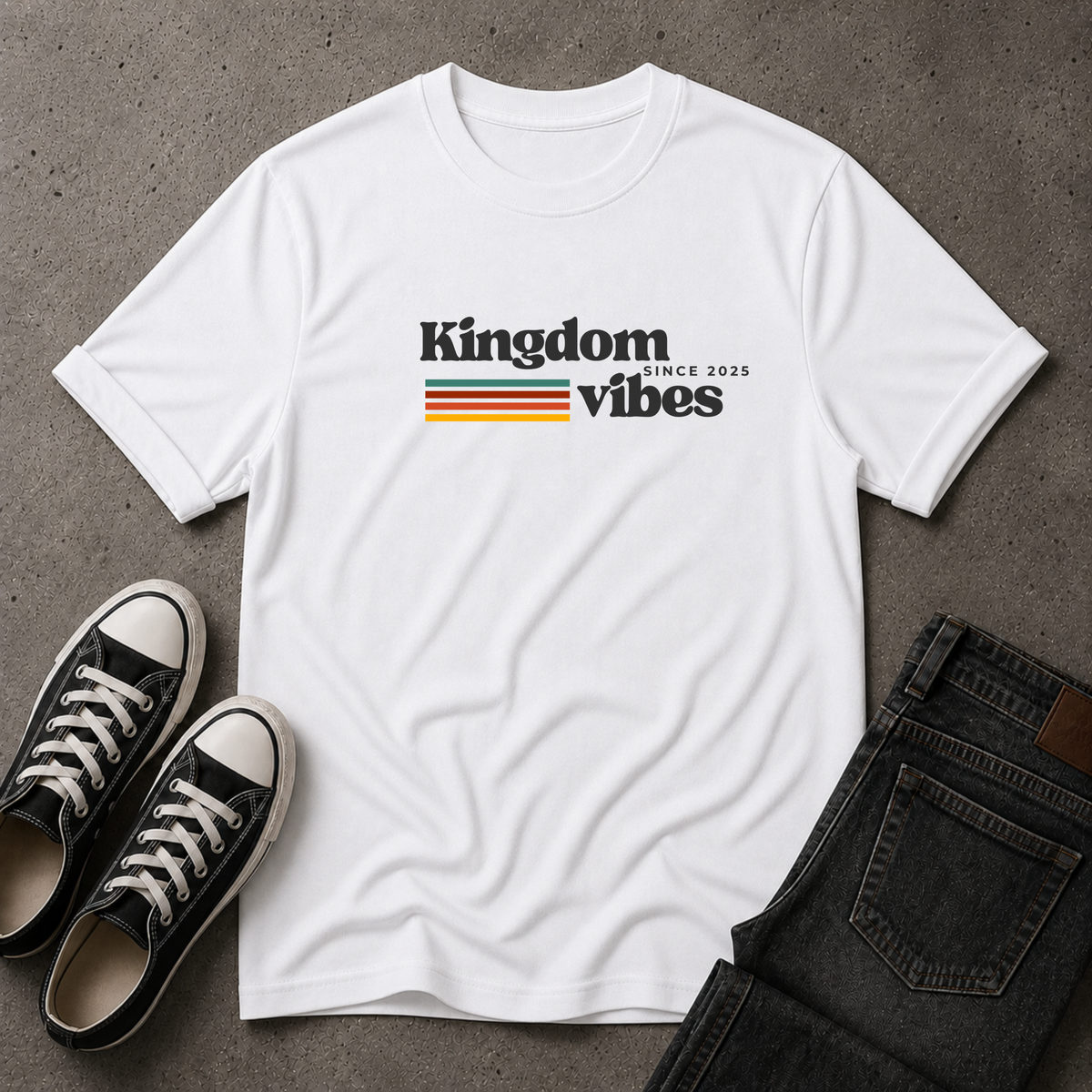Kingdom Vibes Retro T-Shirt – Christian Streetwear Tee (FRONT DESIGN)