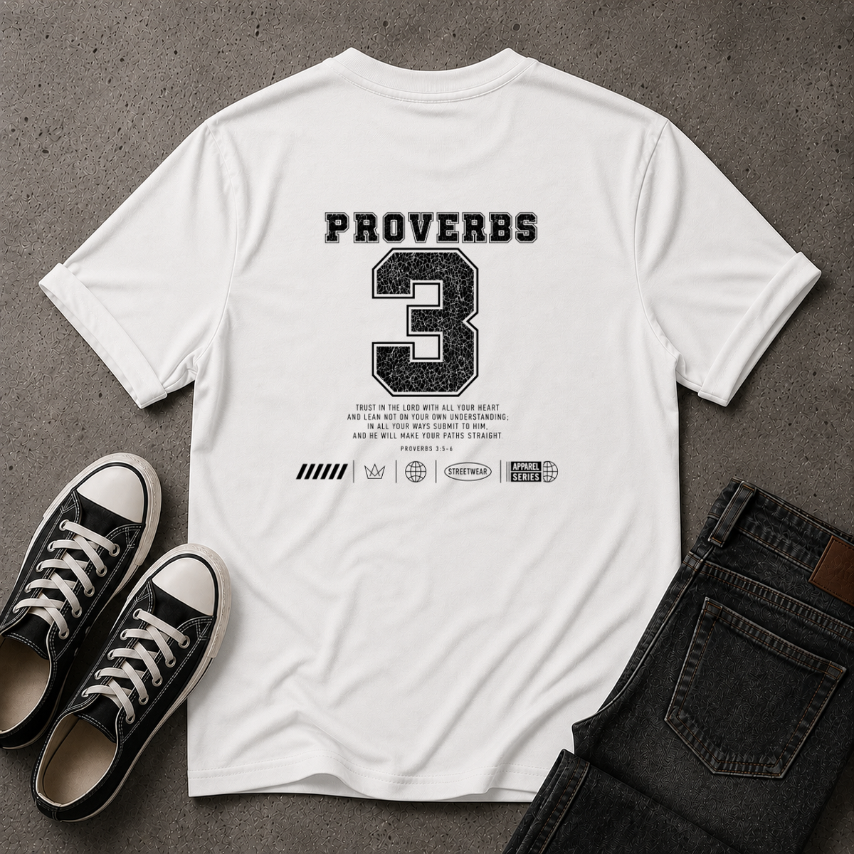 Proverbs 3 Christian T-Shirt - Trust In The Lord (BACK DESIGN)