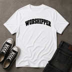 Worshipper Christian T-Shirt – Bold Christian Worship Tee (FRONT DESIGN)