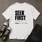 Seek First Christian T-Shirt – Matthew 6:33 – (BACK DESIGN)