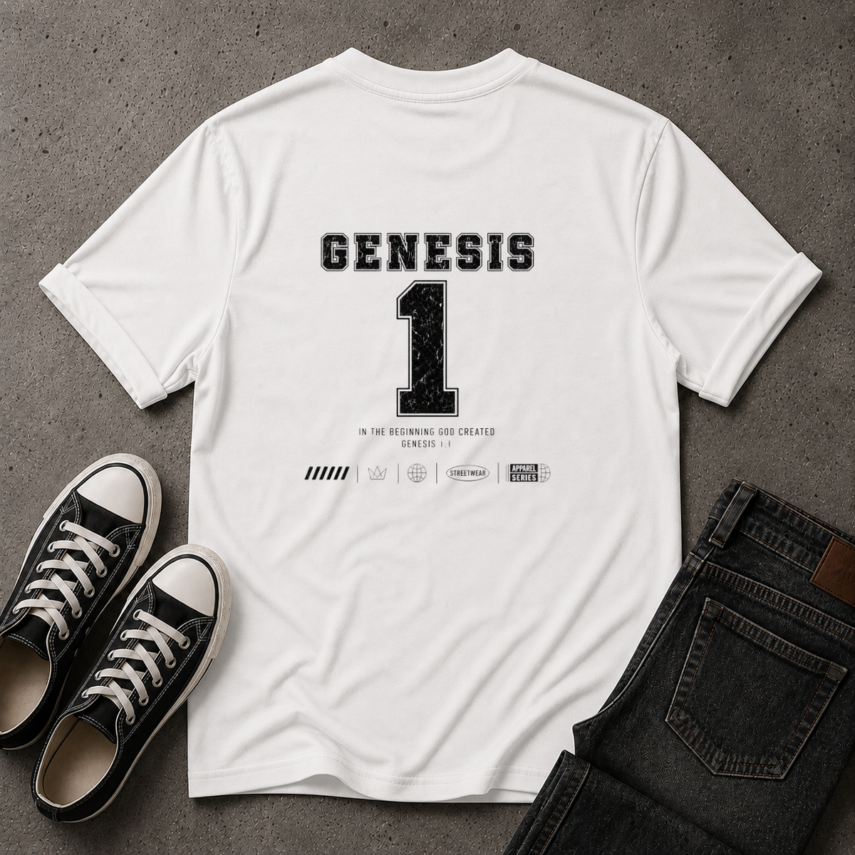 Genesis 1:1 T-Shirt | In The Beginning Christian Tee (BACK DESIGN)