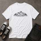 Faith Moves Mountains T-Shirt | Matthew 17:20 Christian Tee (FRONT DESIGN)